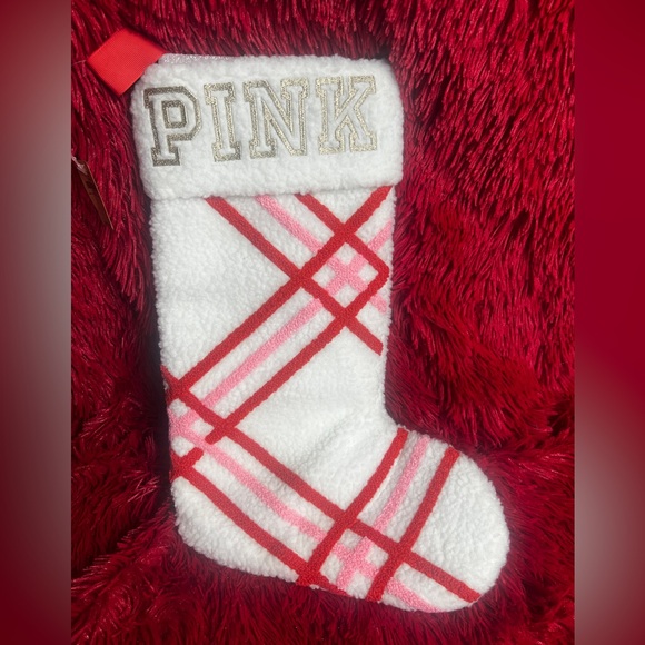 PINK Victoria's Secret Red and Pink Plaid Stocking - Picture 6 of 7